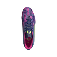 Adidas X Speedflow Messi.4 Chaussures de football pour gazon artificiel (FxG) Bleu rose jaune
