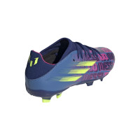 adidas X Speedflow Messi.3 Gazon Naturel Chaussures de Foot (FG) Enfants Bleu Rose Jaune