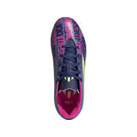 adidas X Speedflow Messi.4 Gazon Naturel Gazon Artifciel Chaussures de Foot (FxG) Enfants Bleu Rose Jaune
