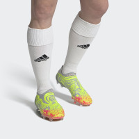 adidas Copa Sense+ Gazon Naturel Chaussures de Foot (FG) Gris Blanc Jaune