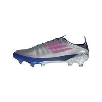 adidas F50 Ghosted LdC Gazon Naturel Chaussures de Foot (FG) Argent Rose Bleu