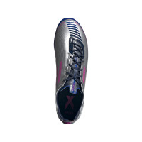 adidas F50 Ghosted LdC Gazon Naturel Chaussures de Foot (FG) Argent Rose Bleu