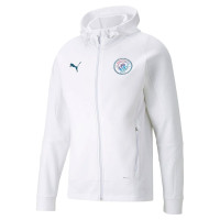 PUMA Manchester City Casuals Hoodie Full Zip 2021-2022 Wit