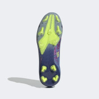 adidas X Speedflow Messi.1 Gazon Naturel Chaussures de Foot (FG) Enfants Bleu Rose Jaune