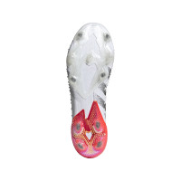 adidas Predator Freak+ Gazon Naturel Chaussures de Foot (FG) Blanc Gris Rouge