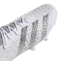 adidas Predator Freak.1 Low Gazon Naturel Chaussures de Foot (FG) Blanc Gris Rouge