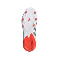 adidas Predator Freak.3 Gazon Naturel Chaussures de Foot (FG) Enfants Blanc Gris Rouge
