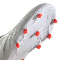 adidas Predator Freak.3 LL Gazon Naturel Chaussures de Foot (FG) Enfants Blanc Gris Rouge