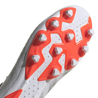 adidas Predator Freak.3 Gazon Naturel Gazon Artificiel Chaussures de Foot (MG) Blanc Gris Rouge