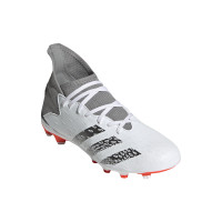 adidas Predator Freak.3 Gazon Naturel Gazon Artificiel Chaussures de Foot (MG) Enfants Blanc Gris Rouge