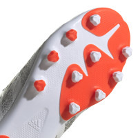 adidas Predator Freak.3 Gazon Naturel Gazon Artificiel Chaussures de Foot (MG) Enfants Blanc Gris Rouge
