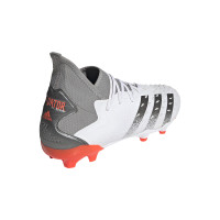 adidas Predator Freak.2 Gazon Naturel Chaussures de Foot (FG) Blanc Gris Rouge