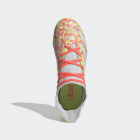adidas Predator Freak.3 Gazon Naturel Chaussures de Foot (FG) Enfants Gris Blanc Jaune
