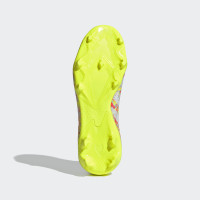 adidas Predator Freak.3 Gazon Naturel Chaussures de Foot (FG) Enfants Gris Blanc Jaune