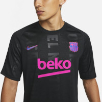Nike FC Barcelone Strike Pre-Match Maillot d'Entraînement 2021-2022 Noir Rose Bleu