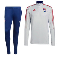 adidas Olympique Lyon Trainingspak 2021-2022 Wit Blauw