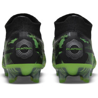 Nike Phantom GT2 Elite DF Gazon Naturel Chaussures de Foot (FG) Noir Gris Vert