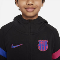 Nike FC Barcelone Fleece Sweat à Capuche Hoodie Half-Zip 2021-2022 Enfants Noir Rose Bleu