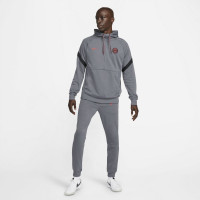 Sweat à capuche polaire à demi-fermeture éclair Nike Paris Saint Germain 2021-2022 gris foncé noir rouge