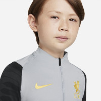 Nike Liverpool Strike Drill Haut d'Entraînement 2021-2022 Enfants Gris Gris Foncé Jaune