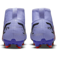 Nike Mercurial Superfly 8 Academy KM Gazon Naturel Gazon Artificiel Chaussures de Foot (MG) Enfants Mauve Clair Argent