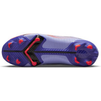 Nike Mercurial Superfly 8 Academy KM Gazon Naturel Gazon Artificiel Chaussures de Foot (MG) Enfants Mauve Clair Argent