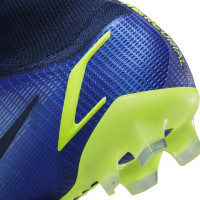 Nike Mercurial Superfly 8 Elite Grass Chaussures de Football (FG) Bleu Jaune Noir