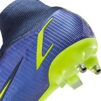 Nike Mercurial Superfly 8 Elite Crampons Vissés Chaussures de Foot (SG) Anti-Clog Bleu Jaune Noir