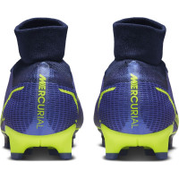 Nike Mercurial Superfly 8 Pro Gazon Naturel Chaussures de Foot (FG) Bleu Violet Jaune Noir
