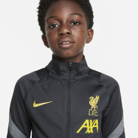 Nike Liverpool Strike Trainingspak 2021-2022 Kids Donkergrijs Geel