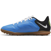 Nike Tiempo Legend 9 Club Turf Chaussures de Foot (TF) Enfants Bleu Noir Lime