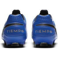 Nike Tiempo Legend 8 Pro Gras Voetbalschoenen (FG) Wit Zwart Blauw Zilver
