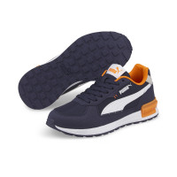 PUMA Graviton Sneakers Kids Donkerblauw Wit Oranje