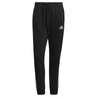 adidas Essentials Fleece Joggingbroek Cuff 3-Stripes Zwart Wit