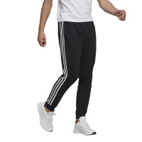 adidas Essentials Fleece Joggingbroek Cuff 3-Stripes Zwart Wit