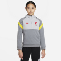 Nike Liverpool Travel Fleece Trainingspak 2021-2022 Kids Donkergrijs Geel