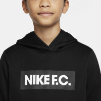 Nike F.C. Libero Sweat à Capuche Hoodie Enfants Noir Blanc