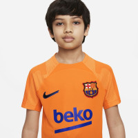 Nike FC Barcelona Strike Trainingsshirt 2021-2022 Kids Oranje Donkerblauw