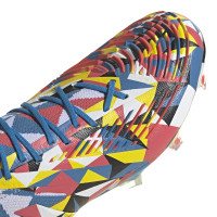 adidas Predator Edge.1 Geometric Gazon Naturel Chaussures de Foot (FG) Bleu Jaune Rouge