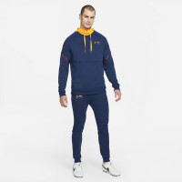 Nike FC Barcelone Travel Fleece Pantalon d'Entraînement 2021-2022 Bleu Foncé Orange