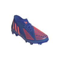 adidas Predator Edge.1 Gazon Naturel Chaussures de Foot (FG) Enfants Bleu Rouge