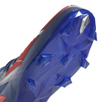 adidas Predator Edge.1 Gazon Naturel Chaussures de Foot (FG) Enfants Bleu Rouge
