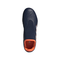 adidas Copa Sense.3 Sans Lacets Gazon Naturel Chaussures de Foot (FG) Bleu Foncé Blanc