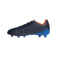 Chaussures de football adidas Copa Sense.3 Gras (FG) pour enfants, bleu foncé et blanc