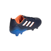 Chaussures de football adidas Copa Sense.3 Gras (FG) pour enfants, bleu foncé et blanc