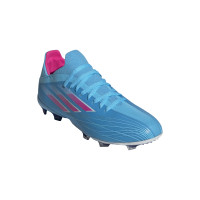 adidas X Speedflow.1 Gras Voetbalschoenen (FG) Kids Blauw Roze Wit