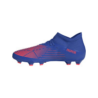 adidas Predator Edge.3 Chaussures de Foot Gazon Naturel (FG) Bleu Rouge