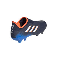 adidas Copa Sense.3 Sans Lacets Gazon Naturel Chaussures de Foot (FG) Donkerblauw Wit