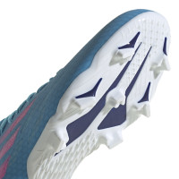 adidas X Speedflow.3 Gazon Naturel Chaussures de Foot (FG) Bleu Rose Blanc