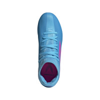adidas X Speedflow.3 Gras Voetbalschoenen (FG) Kids Blauw Roze Wit